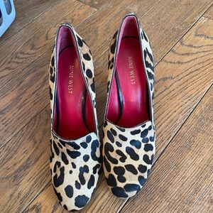 Nine West new condition heels never worn leather leopard pattern